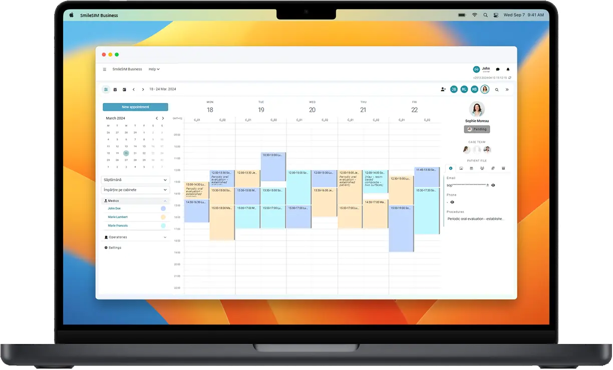 SmileSIM aplicatie software stomatologica ruleaza nativ pe Macbook Apple